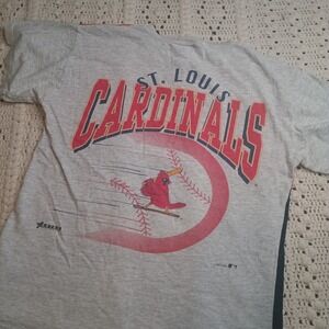 Vtg Artex St. Louis Cardinals M Single Stitch Colorblock Faded Shirt Bro Fan 93
